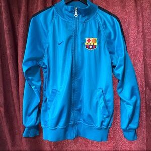FCB Barcelona Soccer Nike Zip Up Blue Sweater